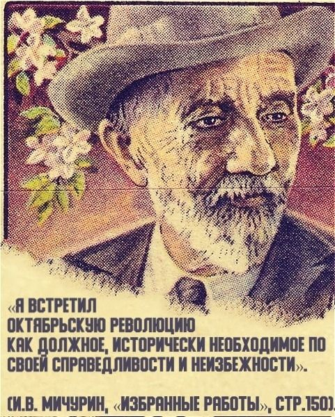 170 ЛЕТ СО ДНЯ РОЖДЕНИЯ ИВАНА ВЛАДИМИРОВИЧА МИЧУРИНА (27.10.1855)