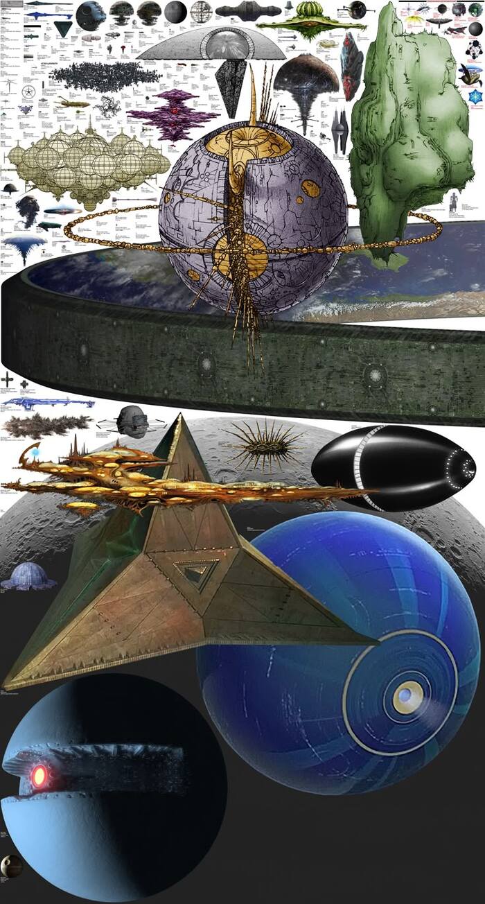 Космические мега-объекты из разных вселенных. Этот весь подбор с данной картинкой вместе взятыми - не моё