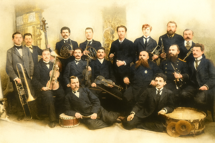 Неизвестный автор. Музыкальный оркестр. 1900–1915.