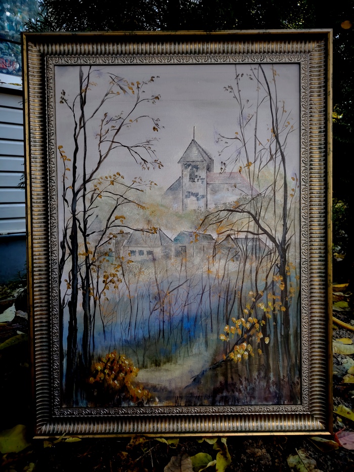 Ратуша. Холст на подрамнике 50х70, гуашь, фломастеры