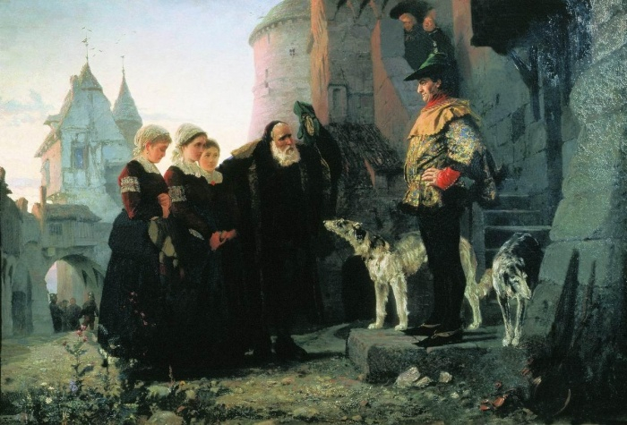 Картина В. Д. Поленова "Право господина", 1874 год.