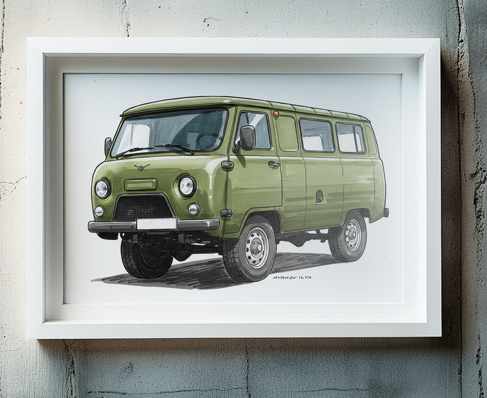 Рисунок автомобиля УАЗ Буханка 452