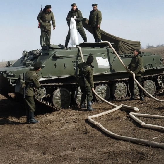 Советские военные показывают фокусы