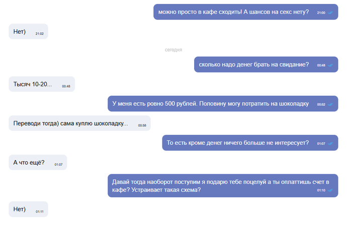 Оборзевшая баба на сайте знакомств?