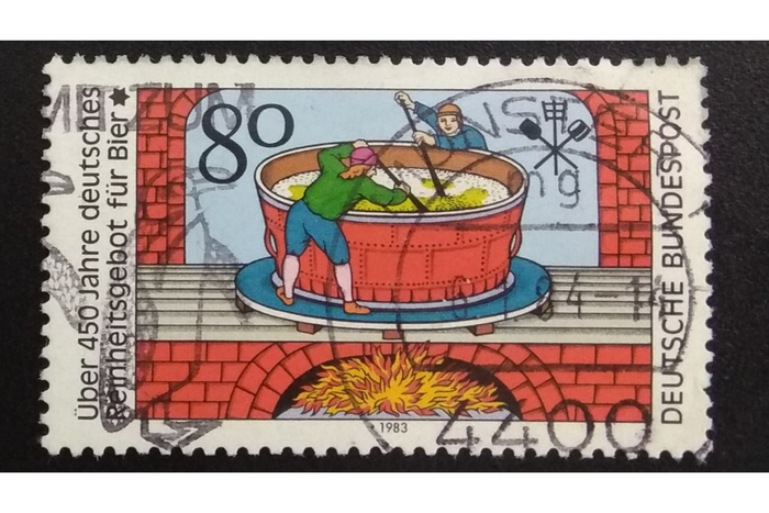 Почтовая марка, посвященная Закону о чистоте пива - "Райнхайнтсгебот", который стал одним из катализаторов победы хмеля