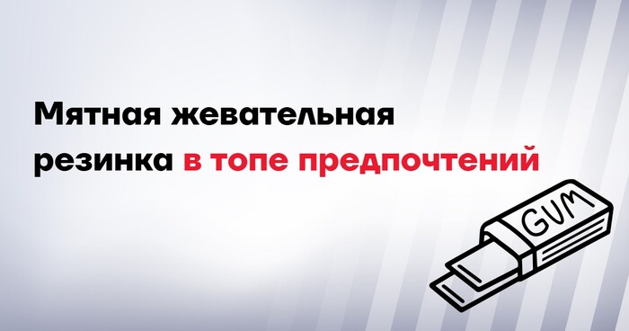 Мятная жевательная резинка в топе предпочтений