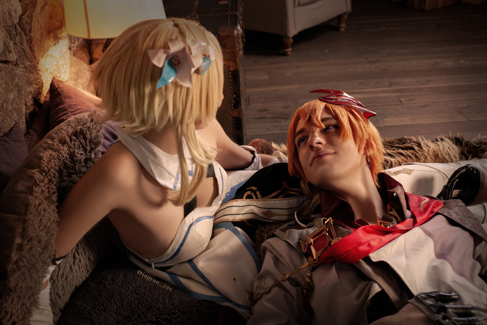 Косплей на Чилюмин (Люмин и Тарталья) из Genshin Impact