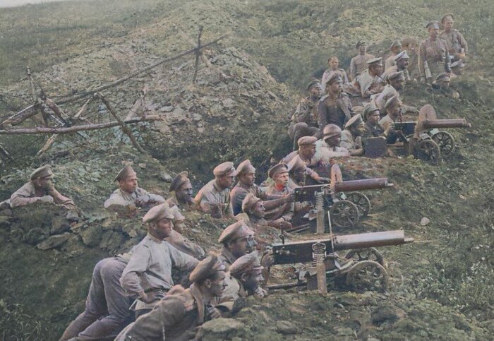 Взвод на позиции. Пулемётный.