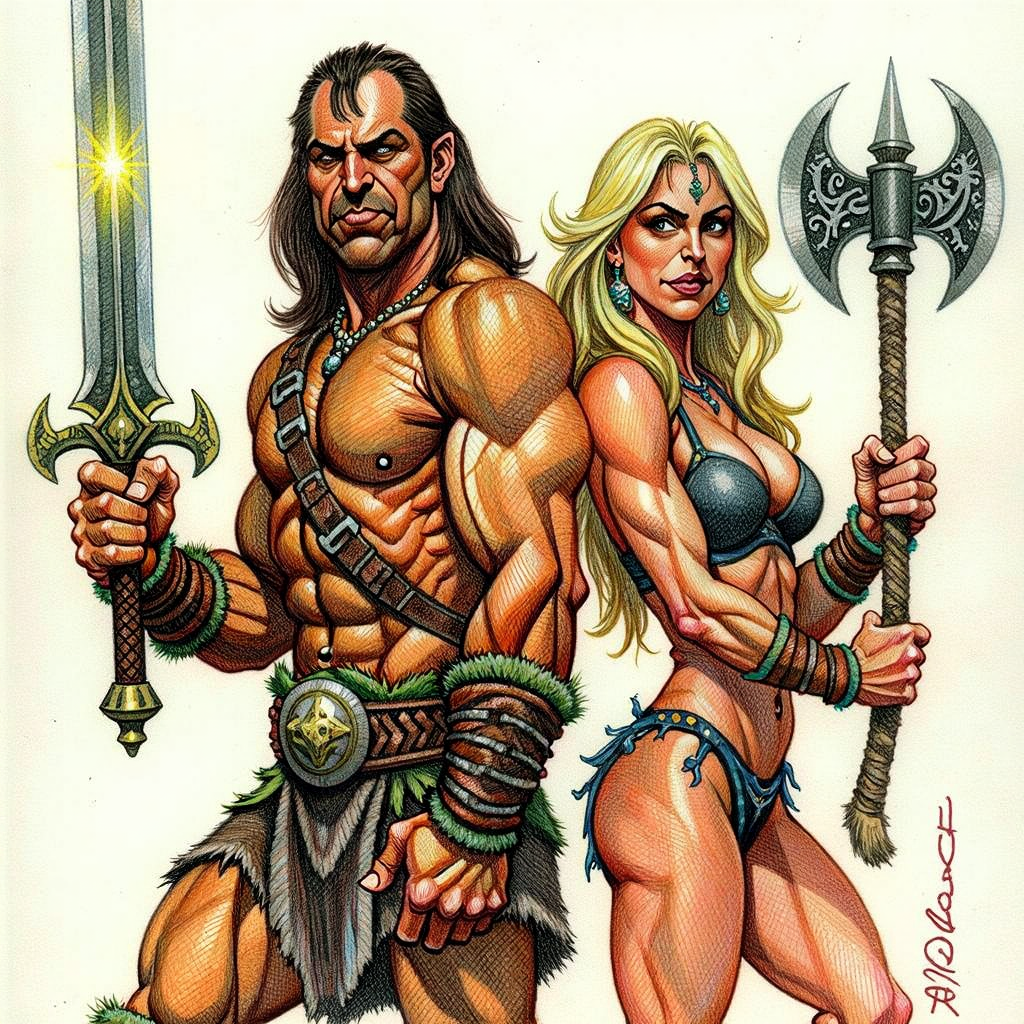 Vavrary - My, Neural Network Content, Neural network art, Pinanoc, Barbarian, Barbarian, Flux, Dungeons & dragons