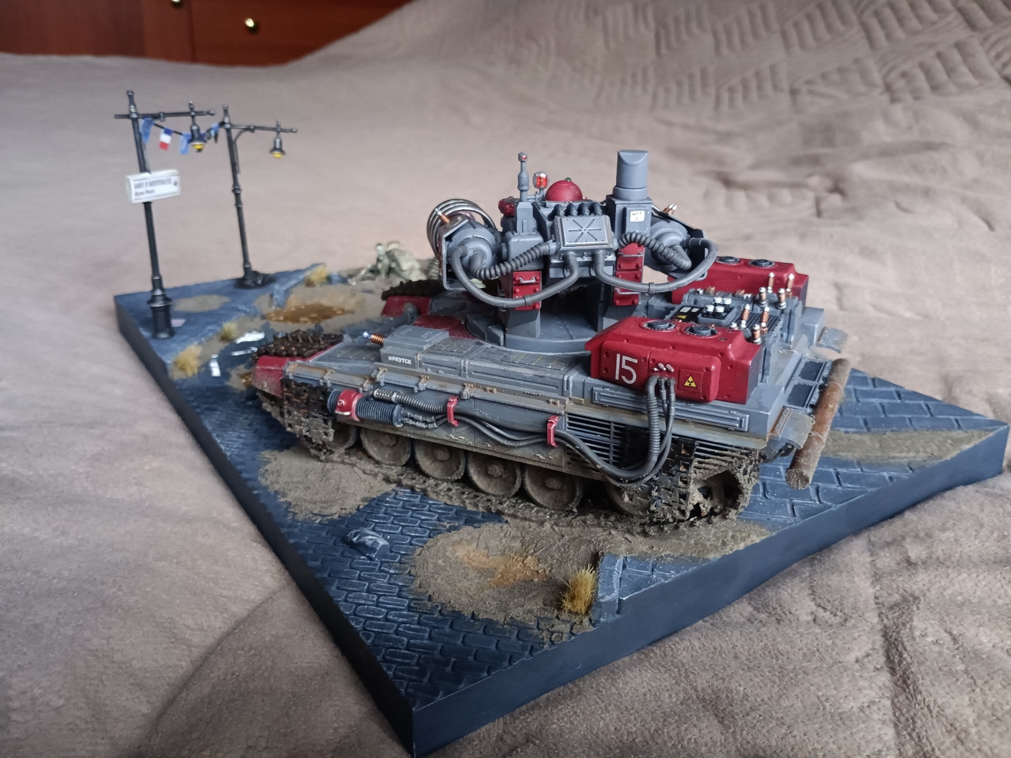 The electricians have arrived. (Photoshoot) - My, Longpost, Diorama, Red alert 2, Tanks, Tesla, Stand modeling