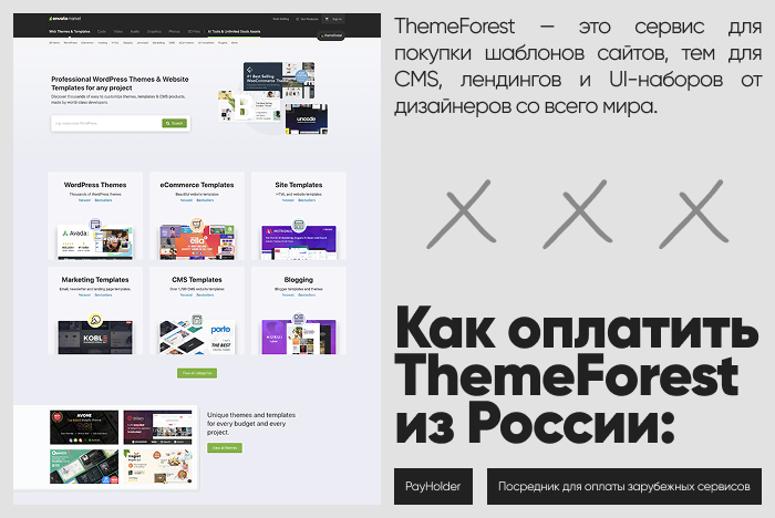Как оплатить ThemeForest из России и Беларуси