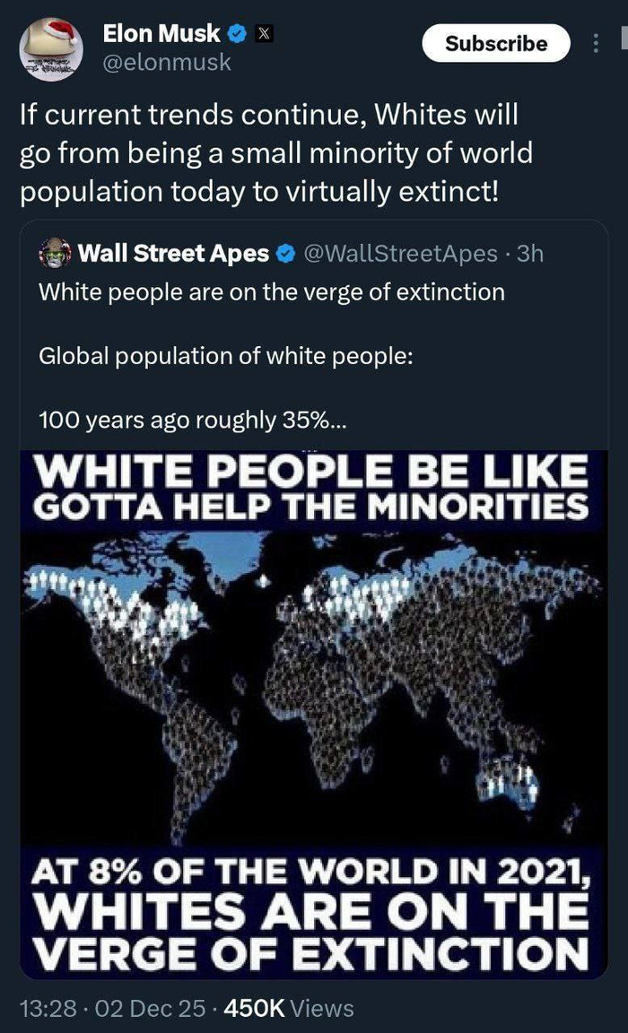 <!--noindex--><a href="https://pikabu.ru/story/ilon_predrekaet_13461875?u=https%3A%2F%2Fx.com%2Felonmusk%2Fstatus%2F1995923014077350386&t=https%3A%2F%2Fx.com%2Felonmusk%2Fstatus%2F1995923014077350386&h=550642f2688004a9b1224dcaebbfa8b68d46879c" title="https://x.com/elonmusk/status/1995923014077350386" target="_blank" rel="nofollow noopener">https://x.com/elonmusk/status/1995923014077350386</a><!--/noindex-->