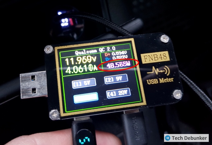 В первую минут все выглядит круто - 48 Вт на порту USB-A вместо заявленных 22,5 Вт