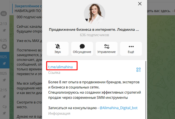 Так выглядит ссылка в ТГ канале