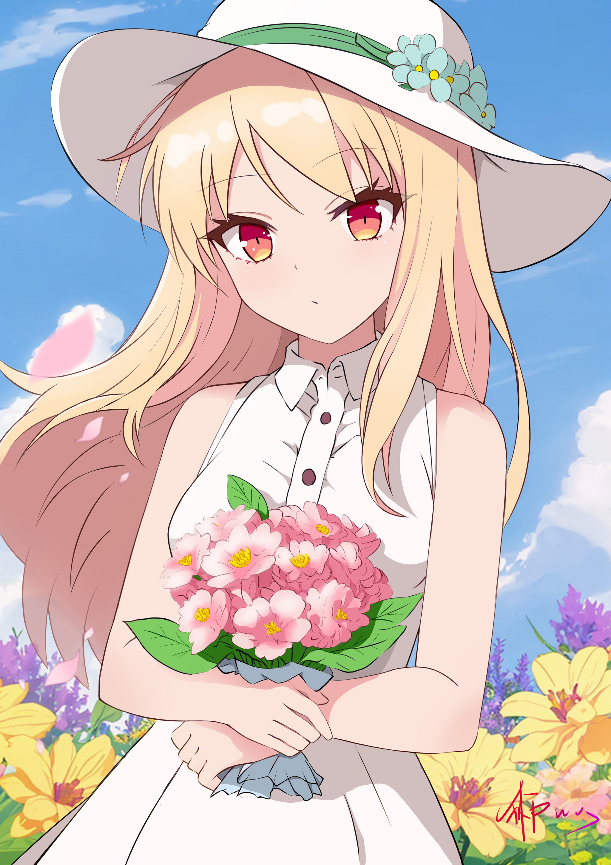 Букет - Anime Art, Аниме, Sakurasou no Pet na Kanojo, Shiina Mashiro, Цветы