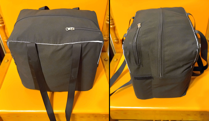 занимает половину кофра на 50 литров