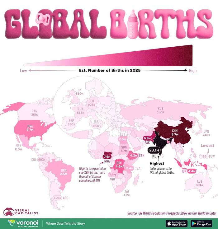 Продолжение поста «Глобальные тенденции: коэффициент рождаемости в мире продолжает устойчиво снижаться»