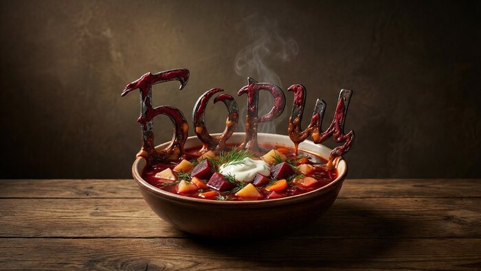 Скульптурный постер по слову «Борщ»