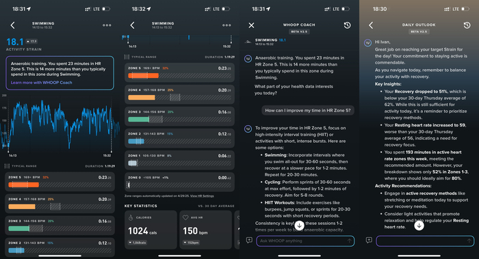 �������� ��������: � Whoop ���� AI Coach, ������� ��� ����������� �� ����� ���������� ����������� � ������ ���������.&nbsp;