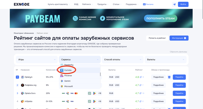 ������� �������� �� Exnode
