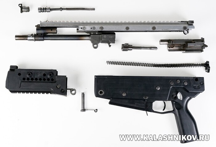 Прототип 5,45-мм малогабаритного автомата 2015 года в разобранном состоянии. Фото Михаила Дегтярёва