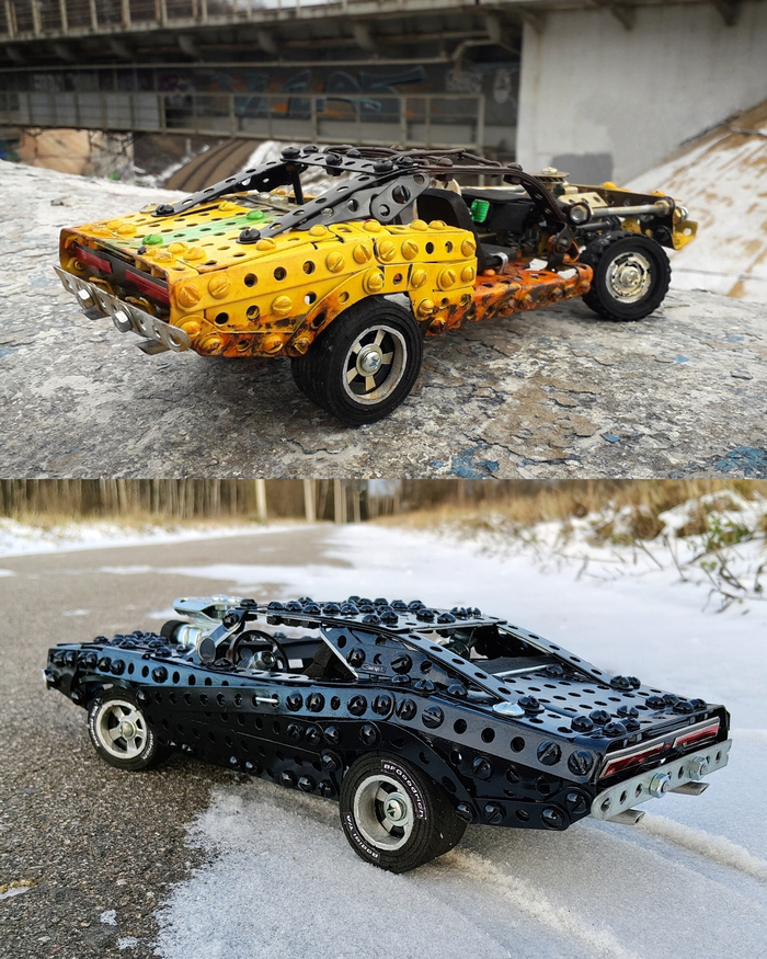 Dodge Charger "Half-life 2", 1969 Dodge Charger из металлического конструктора, проволоки, резины и картона
