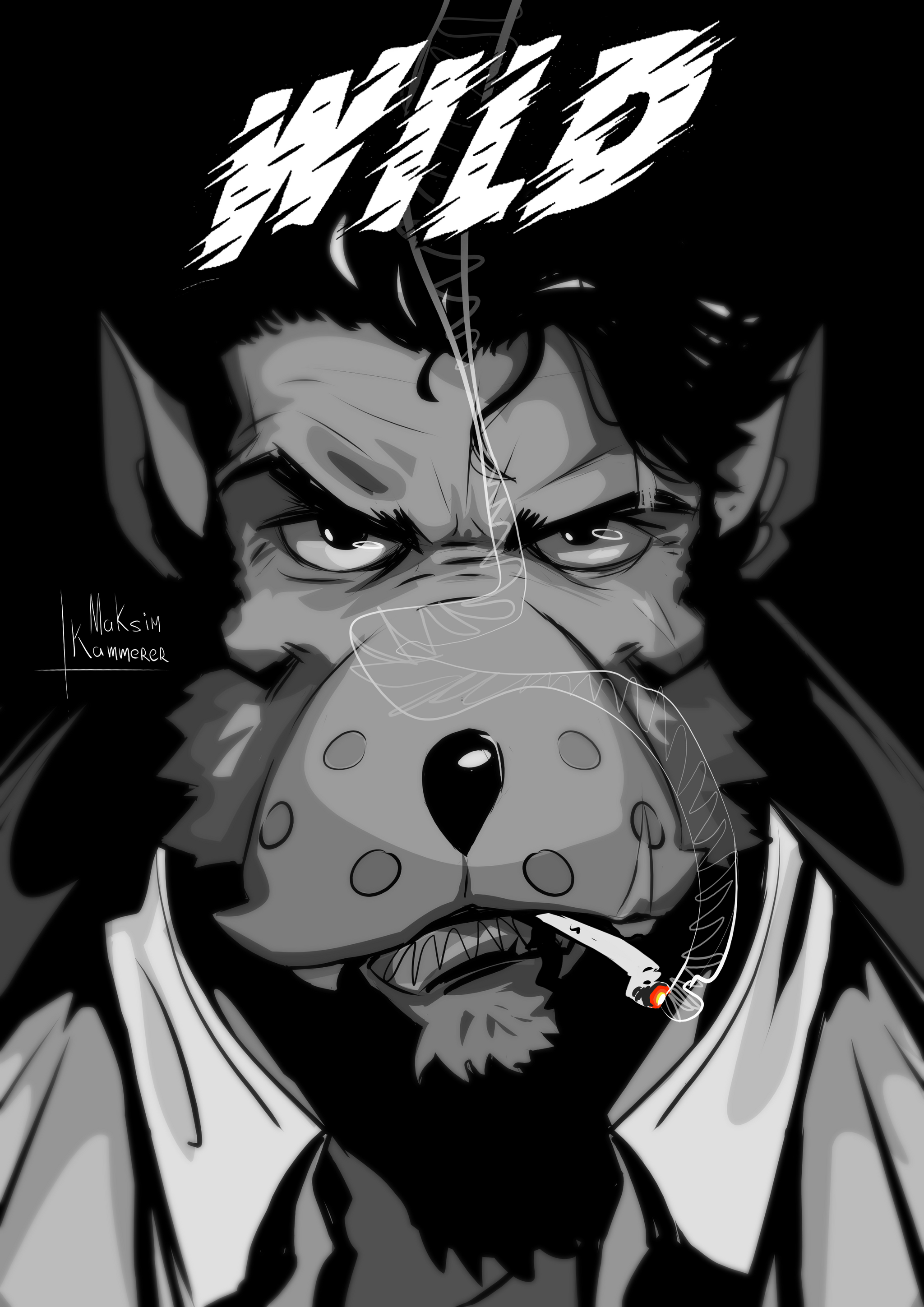Wild: A Difficult Conversation - Censored Version, All Pages - My, Comics, Furry art, Author's comic, Furry wolf, Illustrator, Noir, Krita, Furry cat, Detective, Longpost, Furry