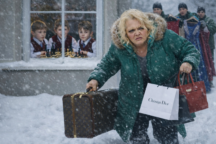 ИИ-Случайное фото для иллюстрации. Случайная женщина, случайные мужчины и случаная позиция на доске.