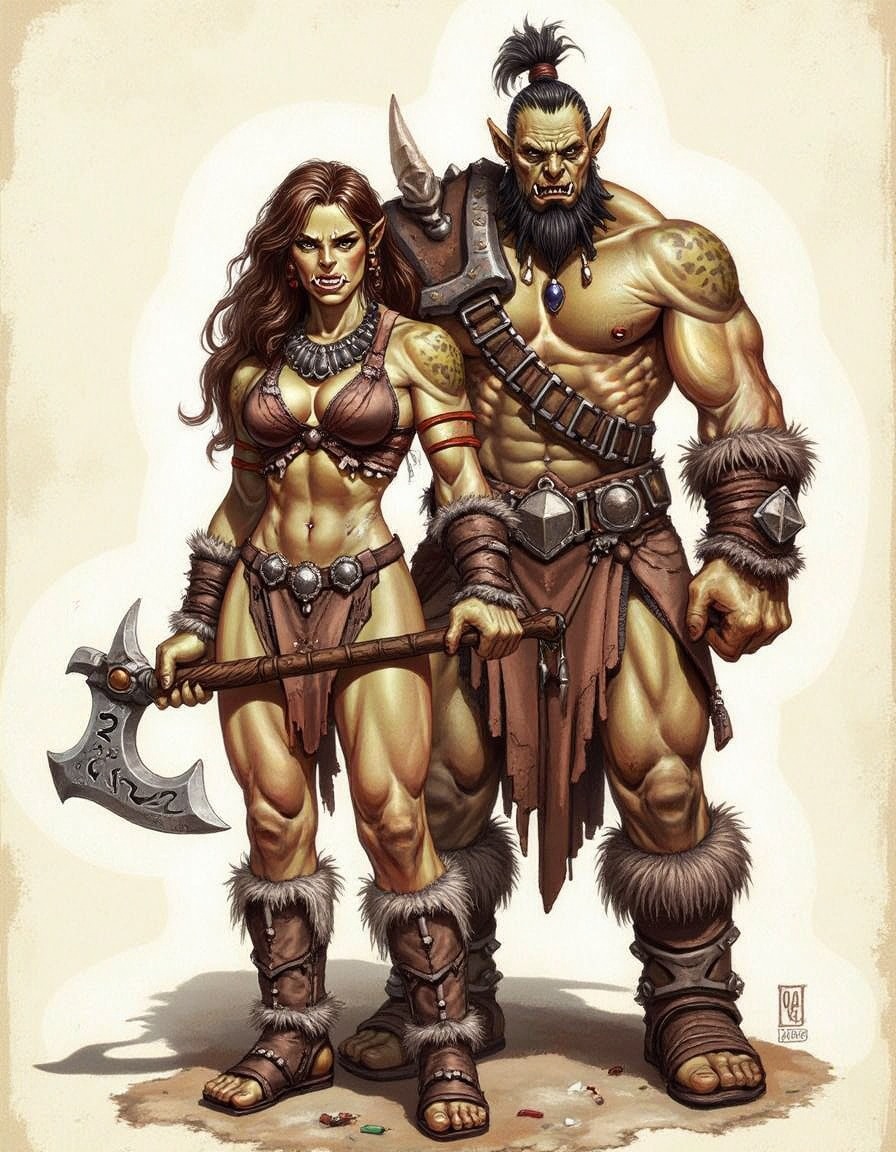 Barbarians - My, Neural Network Content, Neural network art, Pinanoc, Barbarian, Dungeons & dragons, Barbarian, Flux