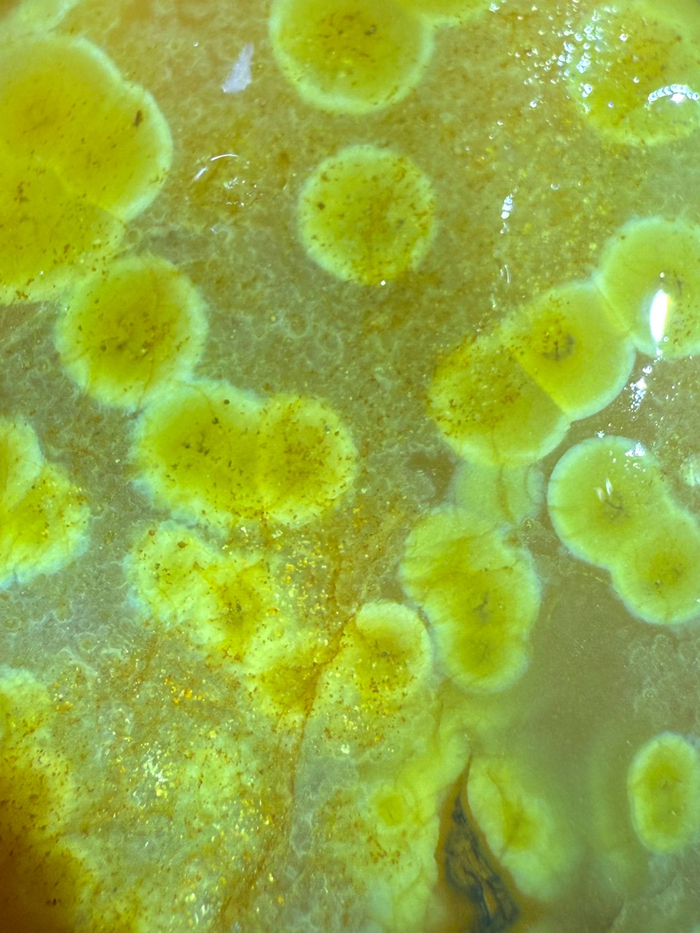 Агат с халцедоновыми шариками.