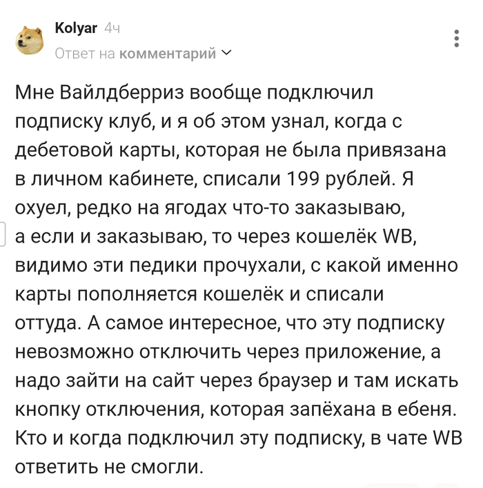 Платная подписка на WB