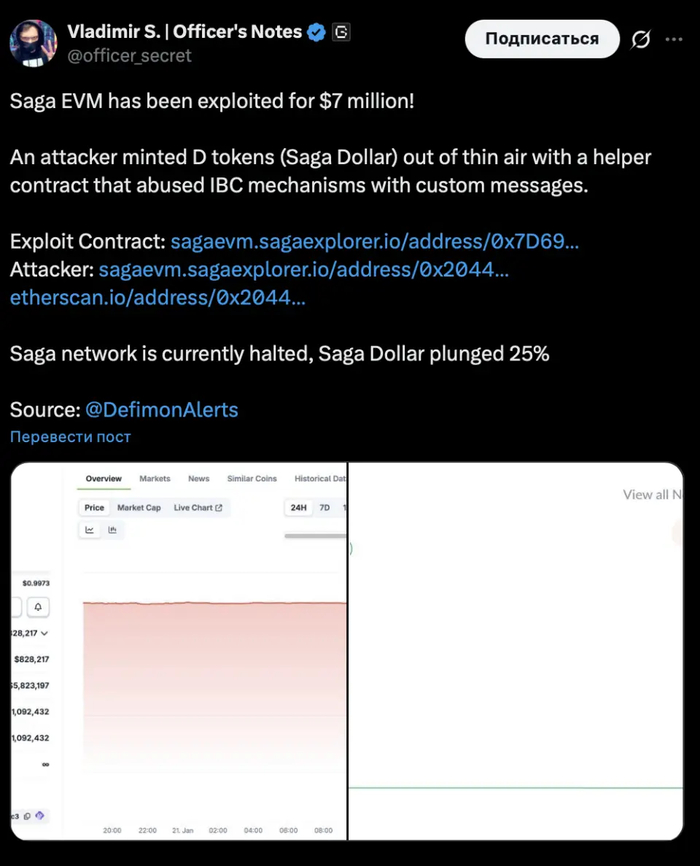 ����� ��������� Saga: ������ ������ ����� $7 ���, ���� SagaEVM ����������