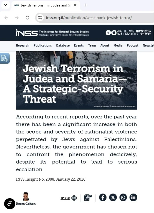An Israeli think tank spoke about Jewish terrorism. - My, Politics, Terrorism, Negative, Arab-Israeli Wars, Jews, An occupation, Palestine, Palestinians, Longpost