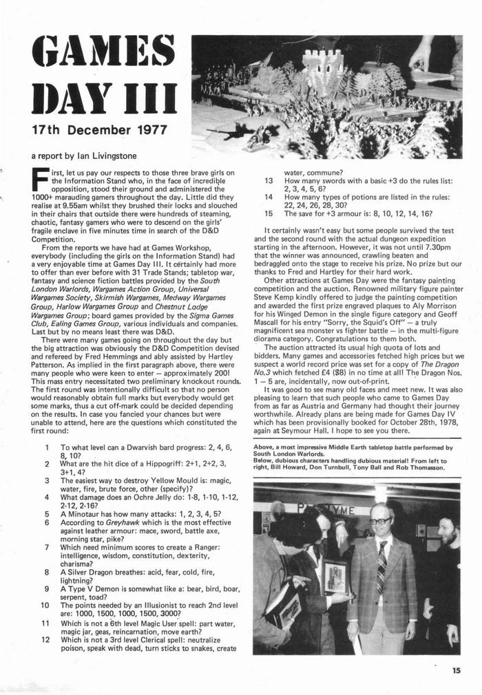 ����� �����. (GAMES DAY) ���� ��� III (� 5. 1998)