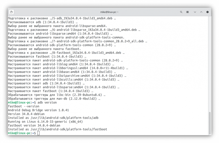 ������������� ������ adb � fastboot