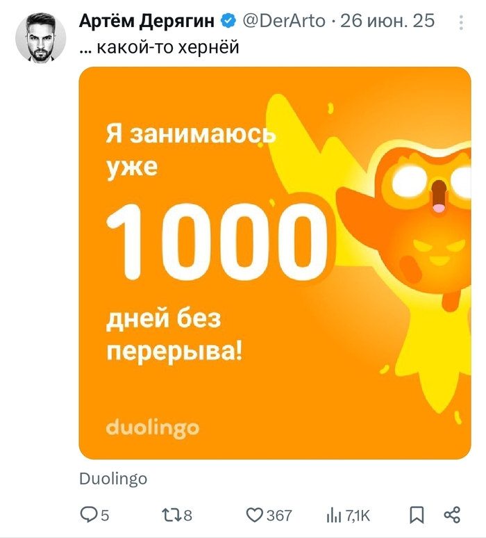 Лучшая характеристика дуолинго, которую я видел в своей жизни