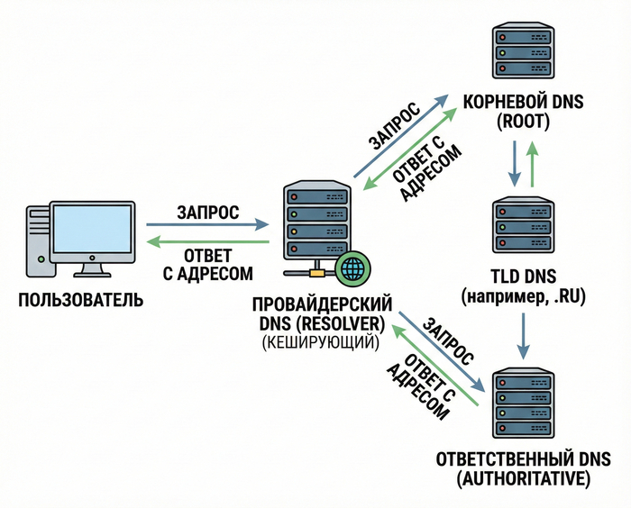 ������� ����� ������ DNS