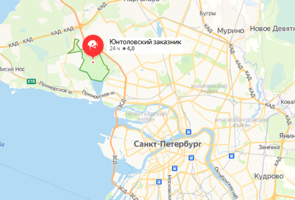 Юнтоловский заказник в черте Санкт-Петербурга