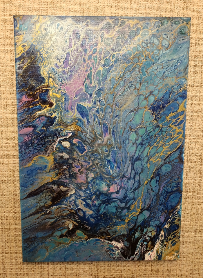 Картина"Сирень"Единственная ,на мой взгляд,картина в стиле флюид арт которая у меня получилась.)