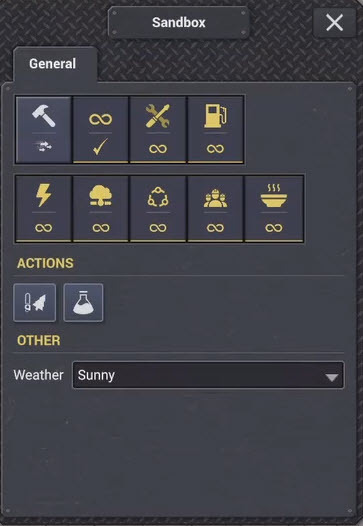 В игру добавлен режим песочницы из главного меню. В песочницу можно будет превратить любое сохранение с помощью консольной команды. Но безвозвратно. Сохранение навсегда останется помеченным как песочница.