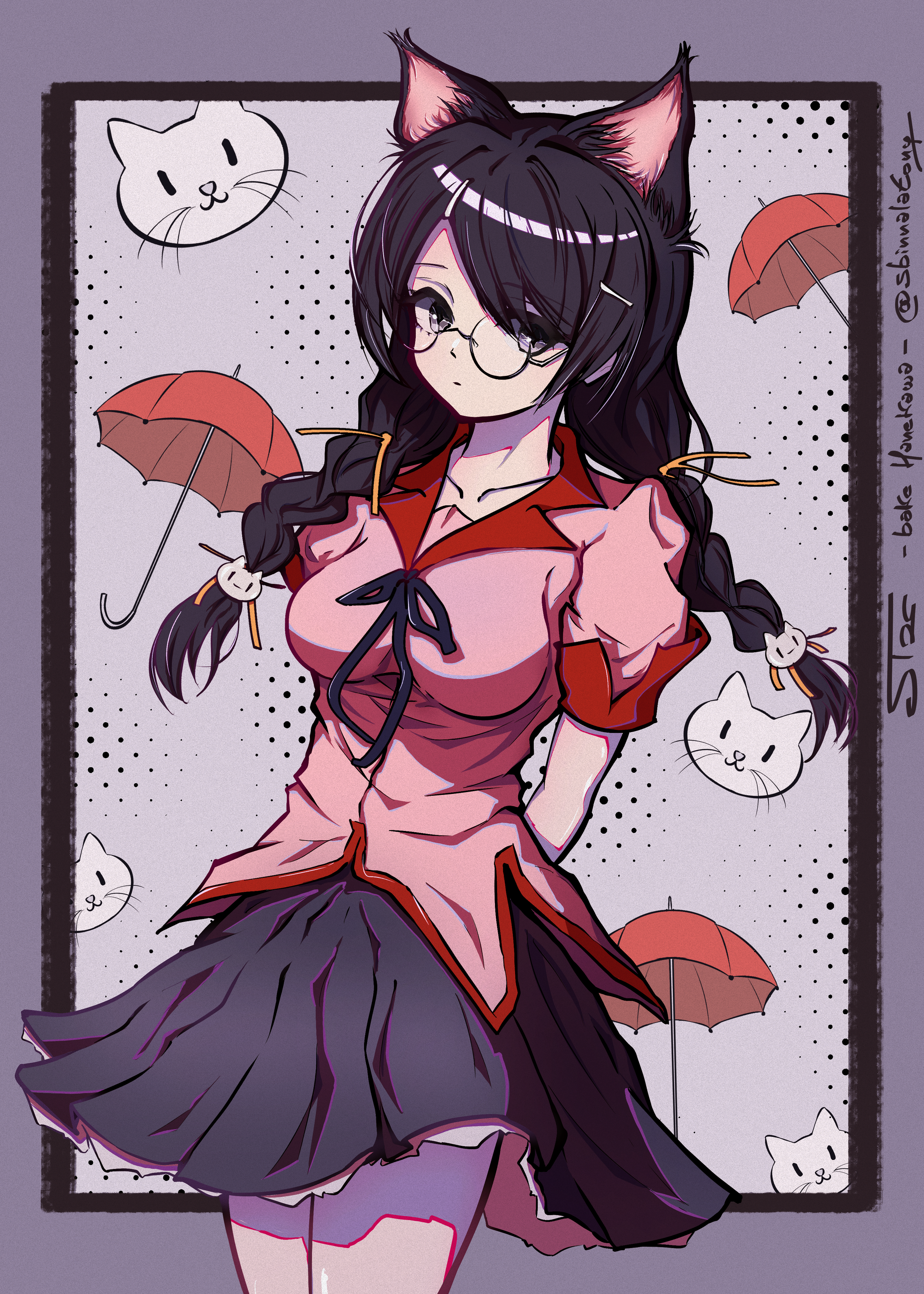 Neko - Series Monogatari, Anime art, Anime, Monogatari series, Hanekawa tsubasa, Animal ears, Neko