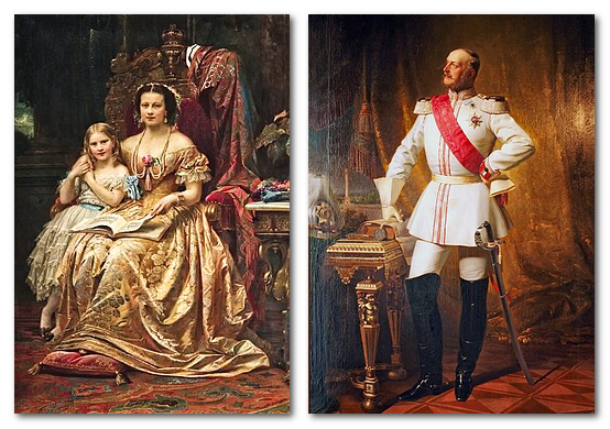 Мария Саксен-Альтенбургская с дочерью Марией и король Ганновера Георг V.