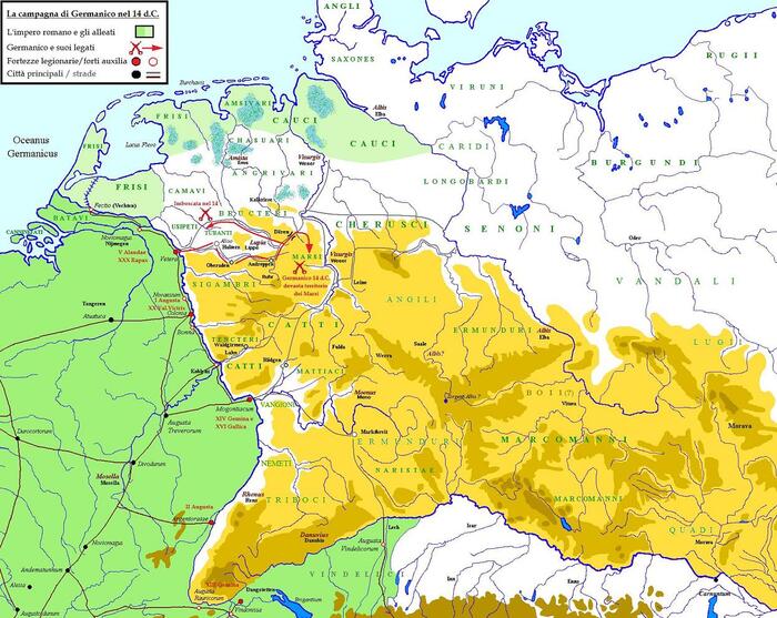 0014 Germania movement of the legions of Germanicus
