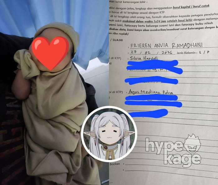 Родители из Индонезии назвали свою дочь ФРИРЕН в честь персонажа из аниме