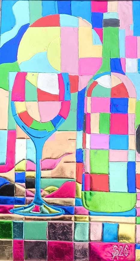 Натюрморт с бокалом .Панно . 1000 х 550 х 50