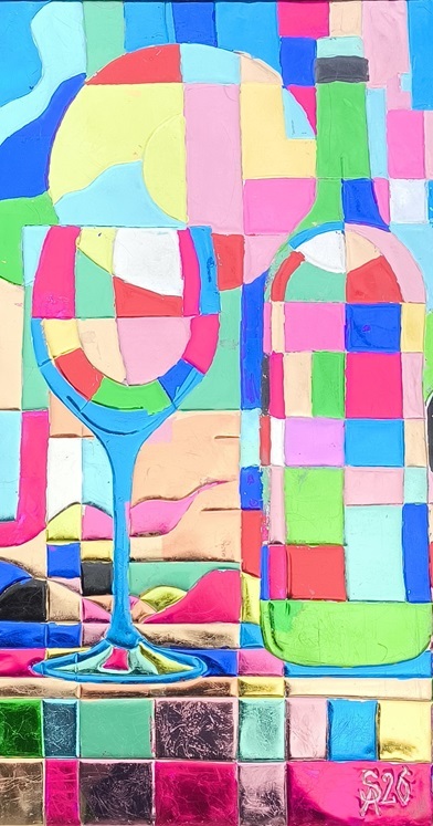 Натюрморт с бокалом .Панно . 1000 х 550 х 50