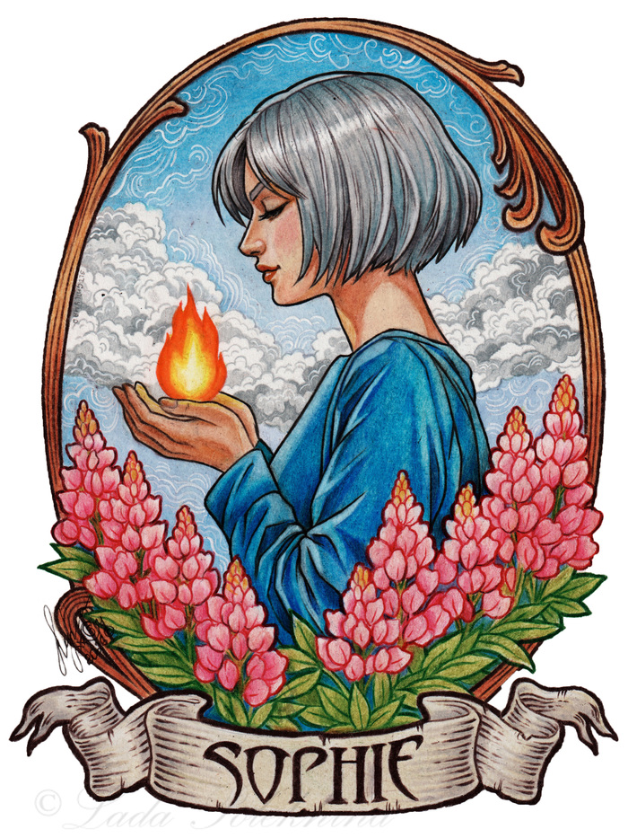 "Софи" А4, цветные карандаши.