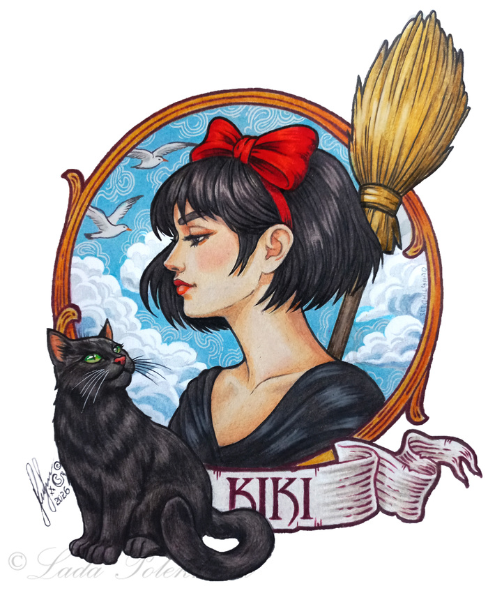 "Кики" А4, цветные карандаши.