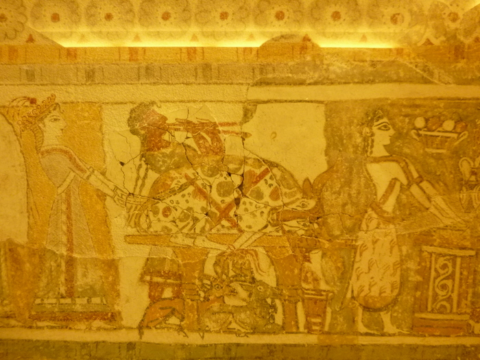 2. Crete, Minoan Museum, procession with the sacrifice of the Minotaurus