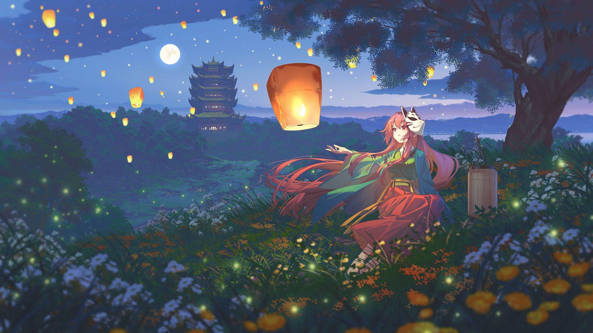 Кокоро - Touhou, Hata no Kokoro, Anime Art, Game Art, Аниме, Игры